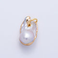 18K Gold Filled 21mm Baroque Freshwater Pearl Round Charm | Charms-00640