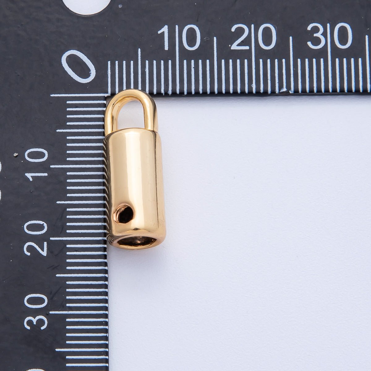 18K Gold Filled 21mm Minimalist Tube Cylinder End Cap Finding | Z1671