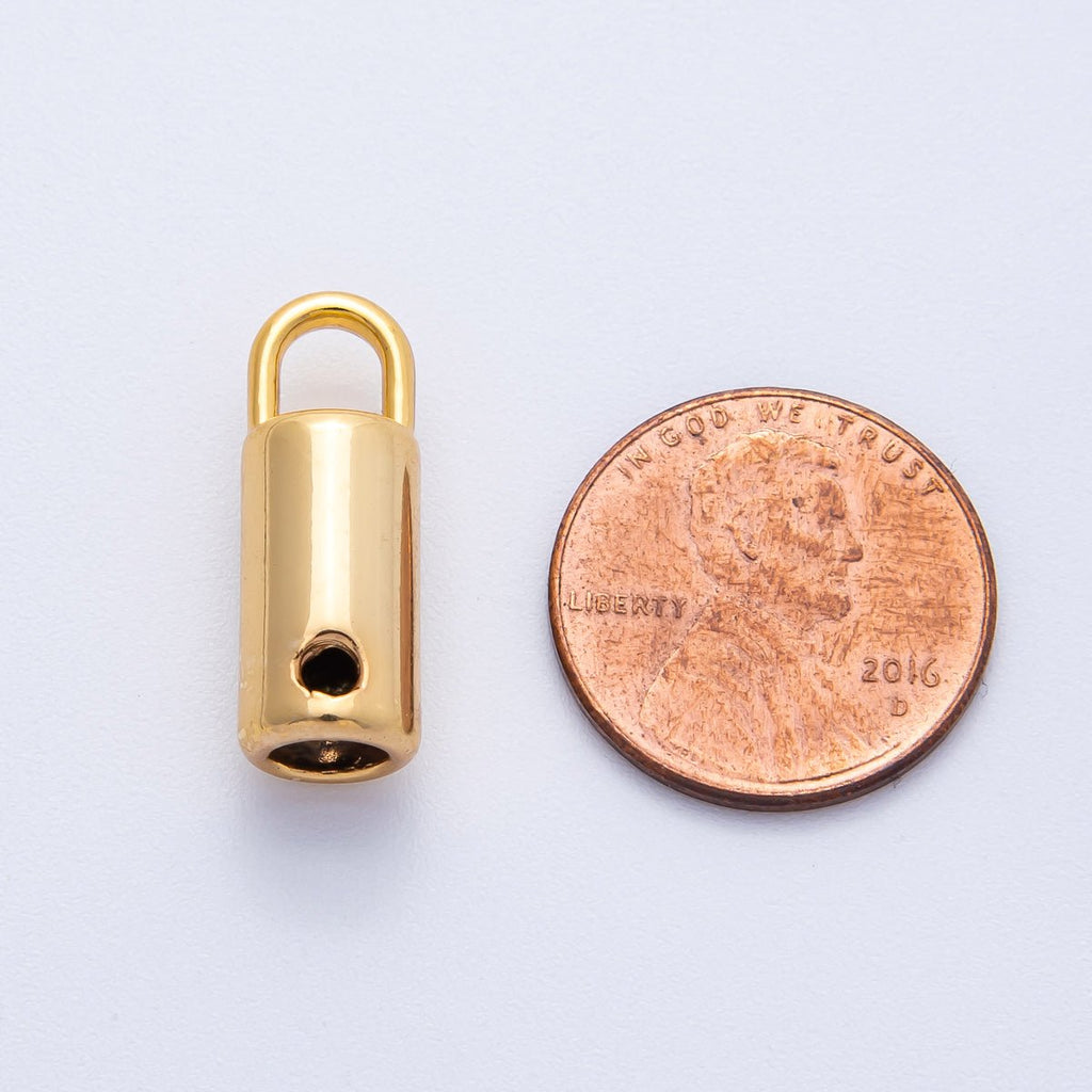 18K Gold Filled 21mm Minimalist Tube Cylinder End Cap Finding | Z1671