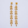 18K Gold Filled 2.5 Inch Panther Chain Drop Stud Earrings | AE620