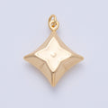 18K Gold Filled 29.5mm Flower Star Chubby Multidimensional Charm | Charms-00331