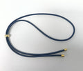 18K Gold Filled 3.3mm Blue  Faux Leather Slide Bolo Lariat Chain 15.75 Inch Necklace | WA-04144