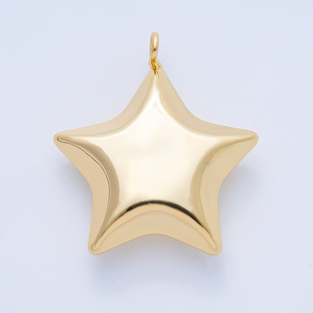 18K Gold Filled 35mm Curvy Twinkle Star Charm | AF1431