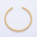 18K Gold Filled 3.5mm Round Beaded Bubble Cuff Bracelet | WA-3861