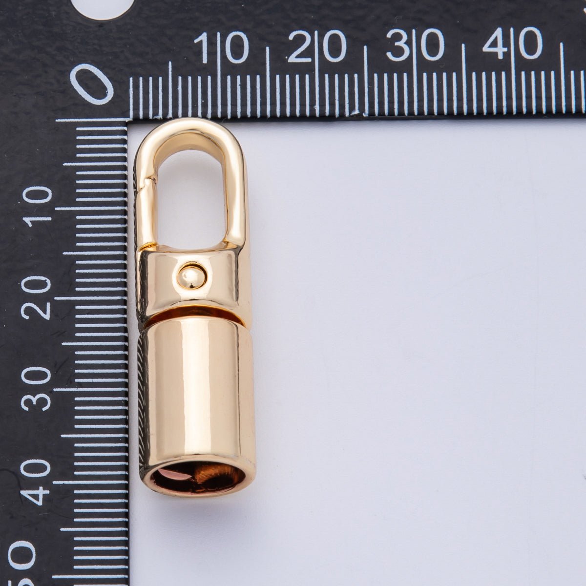 18K Gold Filled 39.5mm Minimalist Push Gate End Cap Finding in Gold & Silver | Findings-00013 Findings-00014