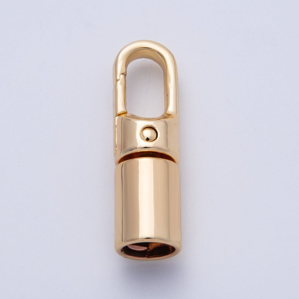 18K Gold Filled 39.5mm Minimalist Push Gate End Cap Finding in Gold & Silver | Findings-00013 Findings-00014