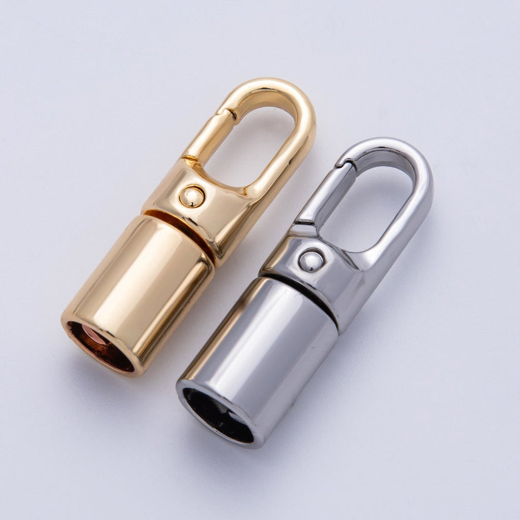 18K Gold Filled 39.5mm Minimalist Push Gate End Cap Finding in Gold & Silver | Findings-00013 Findings-00014
