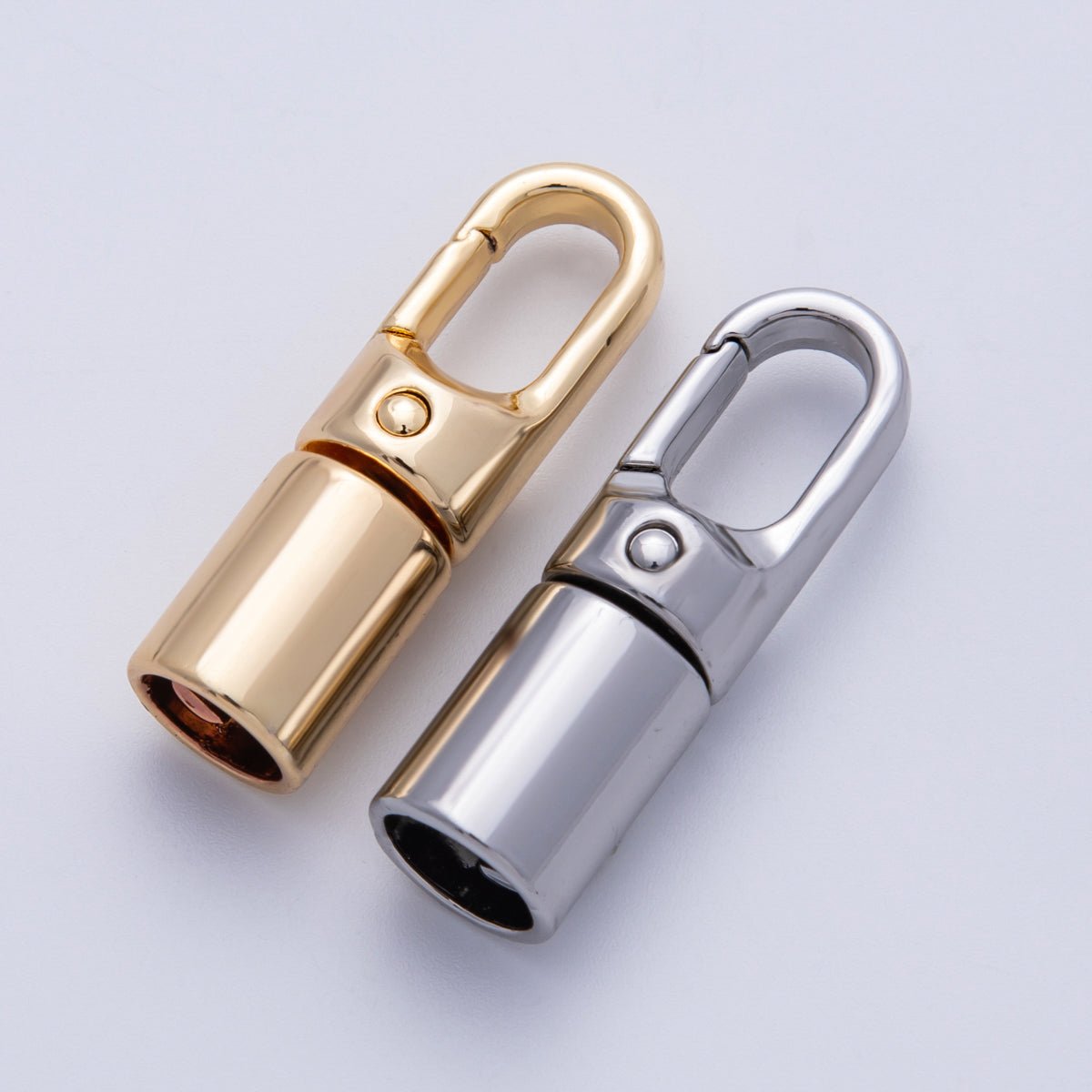 18K Gold Filled 39.5mm Minimalist Push Gate End Cap Finding in Gold & Silver | Findings-00013 Findings-00014