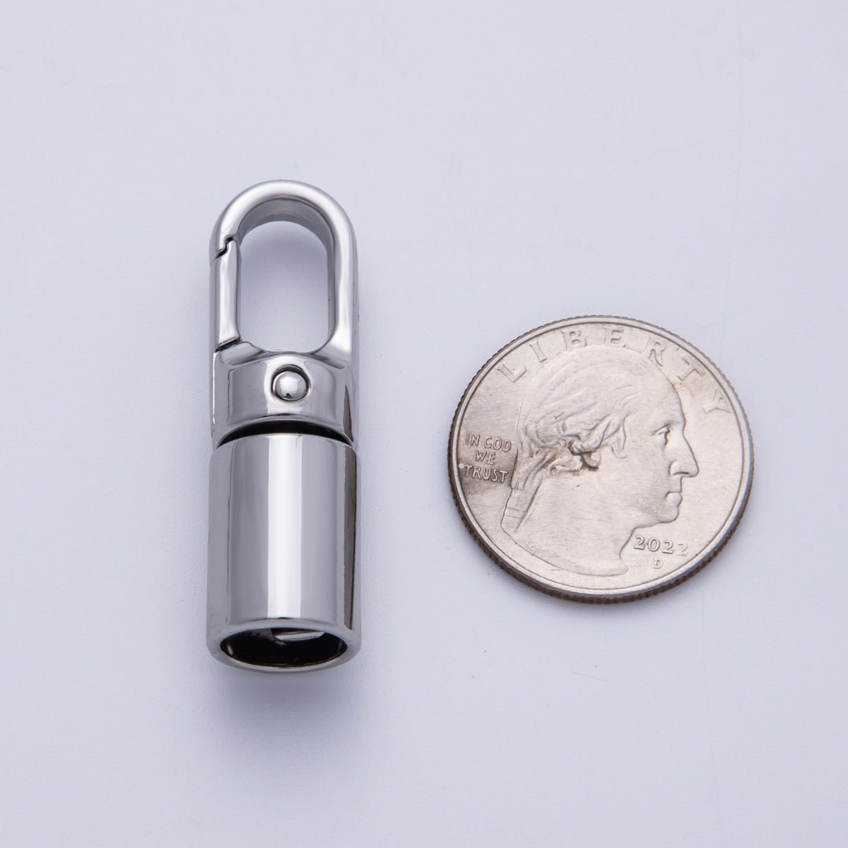 18K Gold Filled 39.5mm Minimalist Push Gate End Cap Finding in Gold & Silver | Findings-00013 Findings-00014