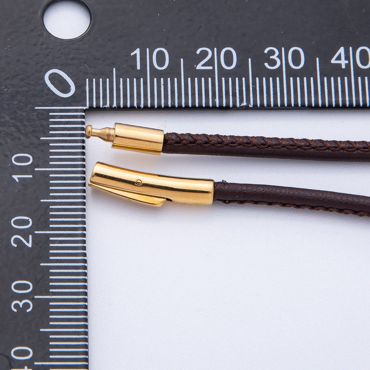 18K Gold Filled 3mm Dark Brown Fall Faux Leather Cord 19 Inch Necklace in Gold & Silver | WA-03857 WA-04596