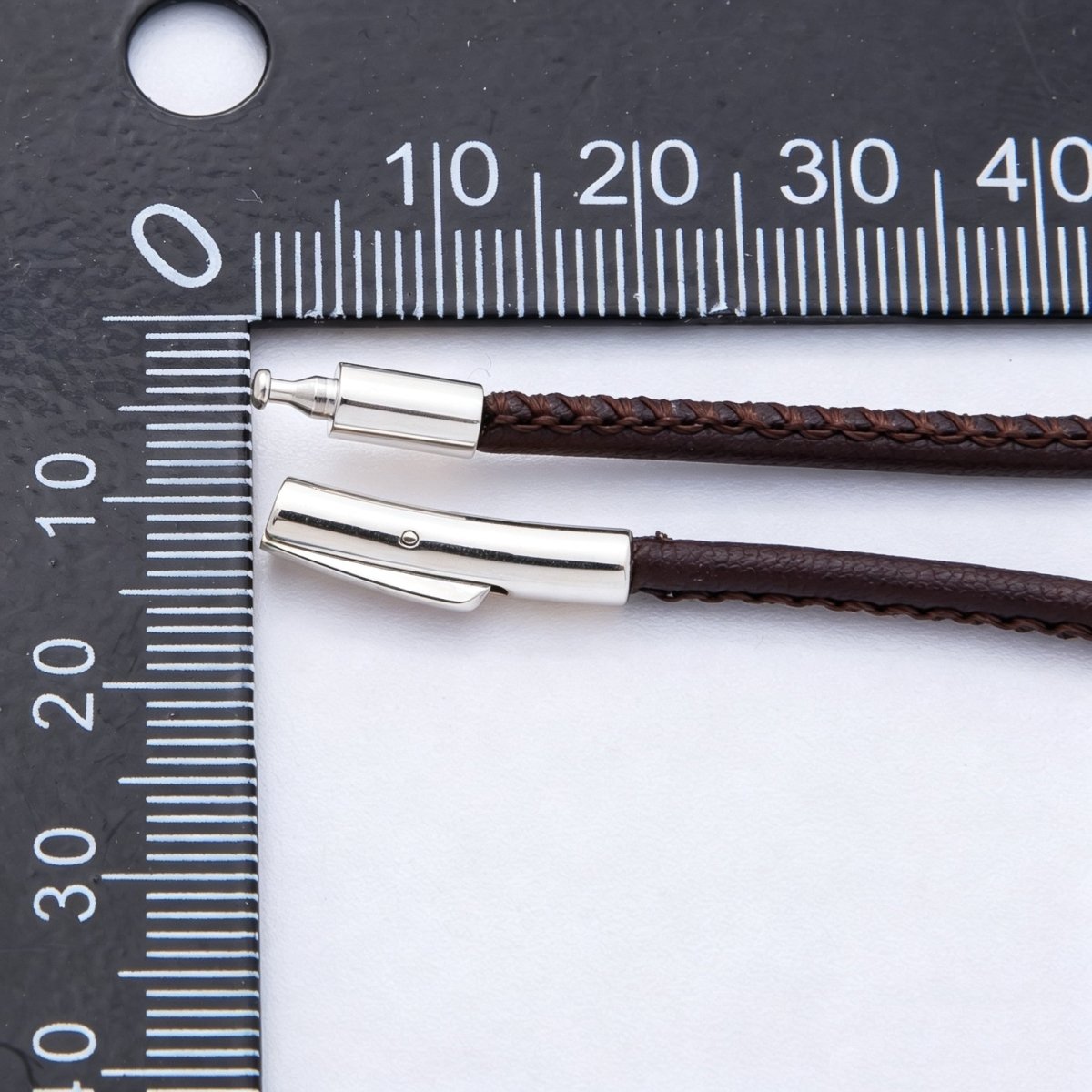 18K Gold Filled 3mm Dark Brown Fall Faux Leather Cord 19 Inch Necklace in Gold & Silver | WA-03857 WA-04596