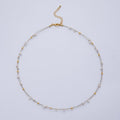 18K Gold Filled 3mm Shell Pearl Bead Wire Satellite Chain 17.5 Inch Necklace | WA-4087