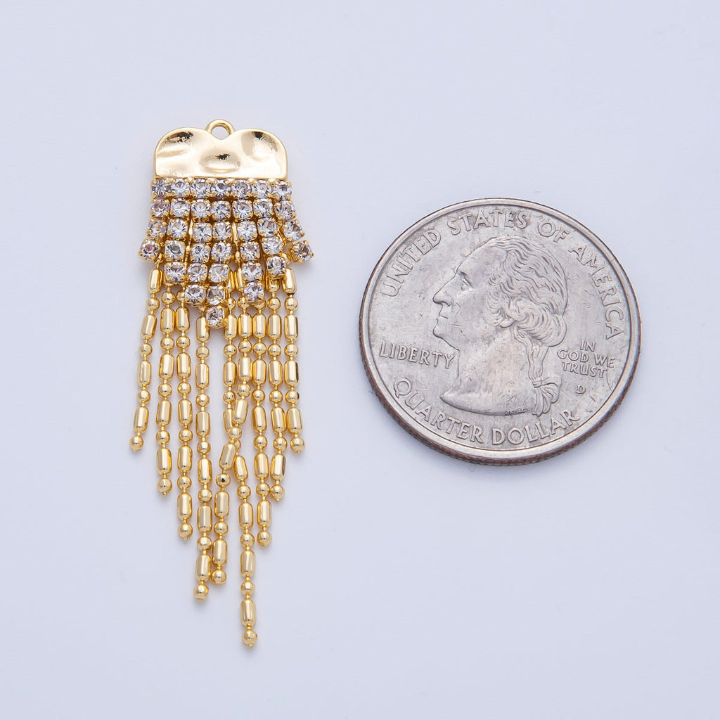 18K Gold Filled 47mm Tennis Chain Bead Chain Tassel Finding Fringe Jewelry | Z1648