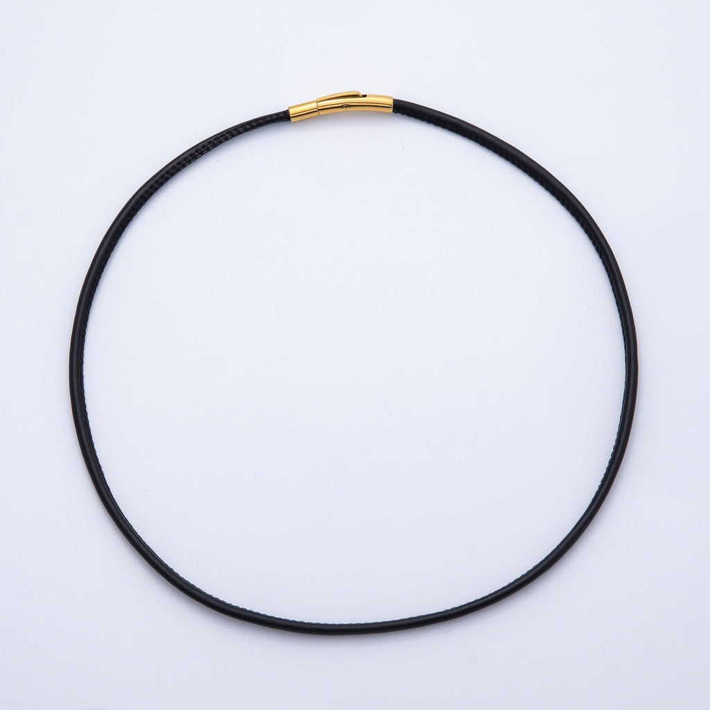 18K Gold Filled 4mm Black, Brown, Red, Blue Fall Faux Leather Cord 19 Inch Necklace | WA-3853 ~ WA-3856