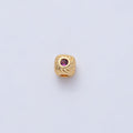 18K Gold Filled 4mm Fuchsia, Blue CZ Curled Line Bead | B522