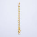 18K Gold Filled 4mm Rectangle Lobster Claw Clasp w. 3-Inch Extender Closure | Findings-00078