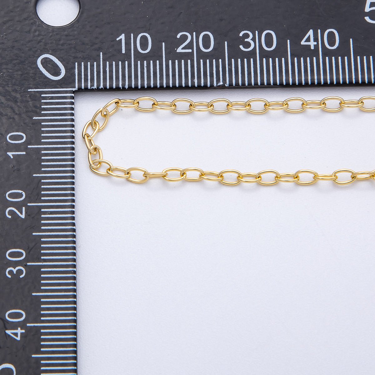 18K Gold Filled 4mm x 2mm Minimalist Cable Unfinished Chain by Yard | Roll-1812