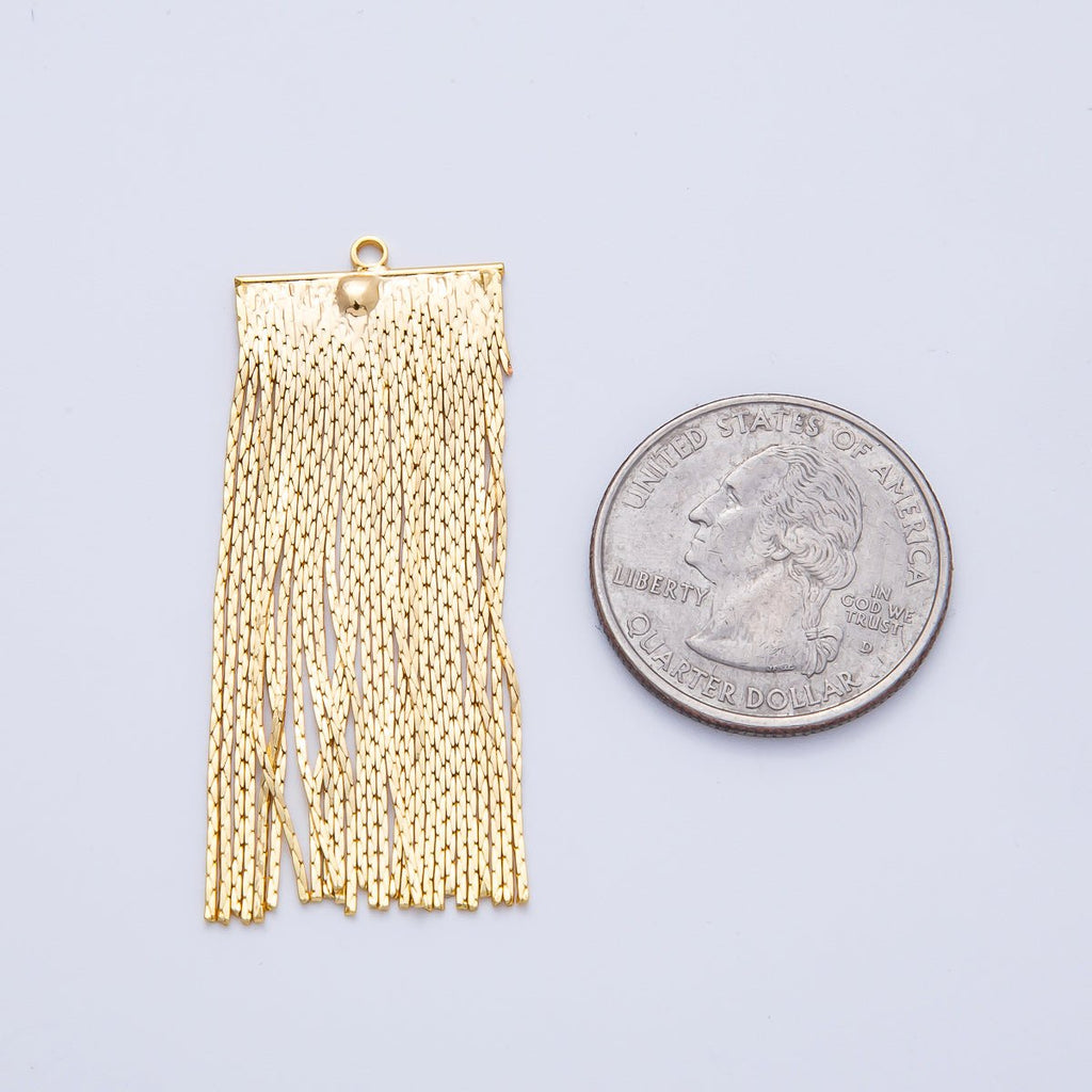 18K Gold Filled 50mm Snake Chain Tassel Finding Fringe Jewelry | Z1645
