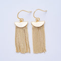 18K Gold Filled 53mm Box Chain Tassel Drop Fish Hook Earring | T068