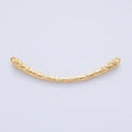 18K Gold Filled 54mm Hammered Curved Connector | Y168