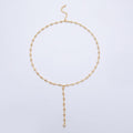 18K Gold Filled 5.5mm Clear CZ Celestial Star Chain 18.5 Inch Lariat Necklace w. Extender | WA-04197