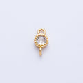 18K Gold Filled 5mm Clear CZ Round Bezel Connector in Gold & Silver | Connectors-00014 Connectors-00015