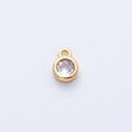 18K Gold Filled 5mm Clear CZ Round Mini Charm | Charms-00413