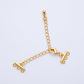 18K Gold Filled 60mm Minimalist Triple Detangler Lobster Clasps w. Extender | Findings-00021