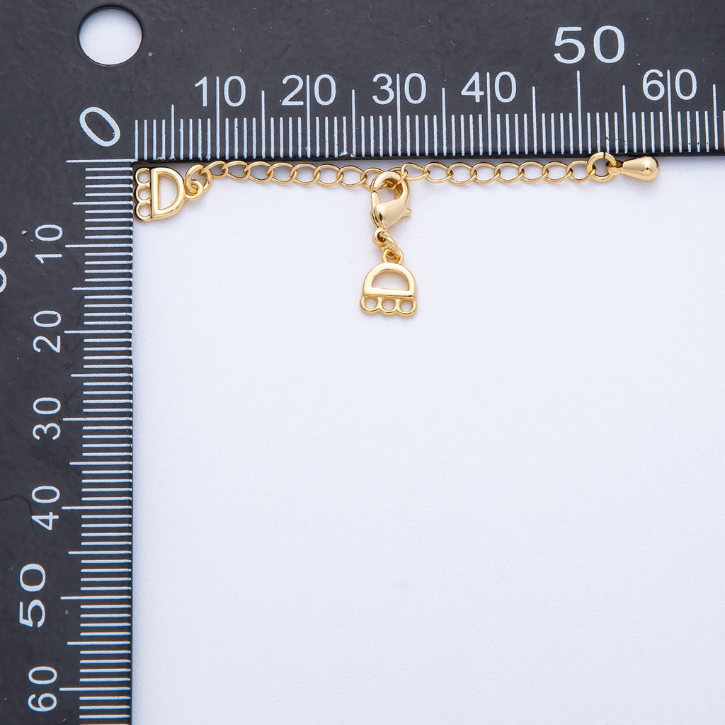 18K Gold Filled 60mm Minimalist Triple Detangler Lobster Clasps w. Extender | Findings-00023