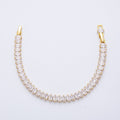 18K Gold Filled 6.3mm Clear Oval CZ Tennis Chain Adjustable Bracelet | WA-3884