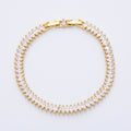 18K Gold Filled 6mm Clear Marquise CZ Tennis Chain Adjustable Bracelet | WA-3886