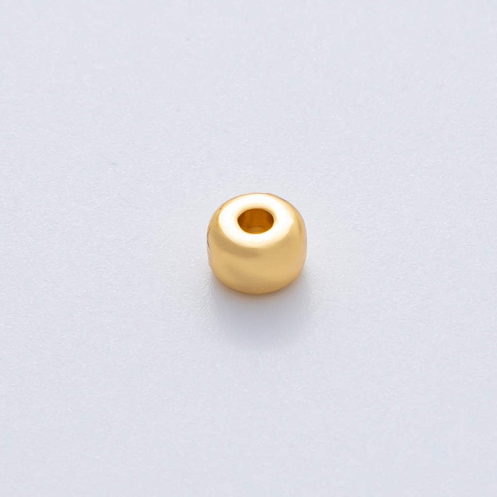 18K Gold Filled 6mm Minimalist Rondelle Rondelle Bead in Gold & Silver | B538