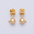18K Gold Filled 6mm Minimalist Round Ball Drop Stud Earrings Finding | Findings-00035