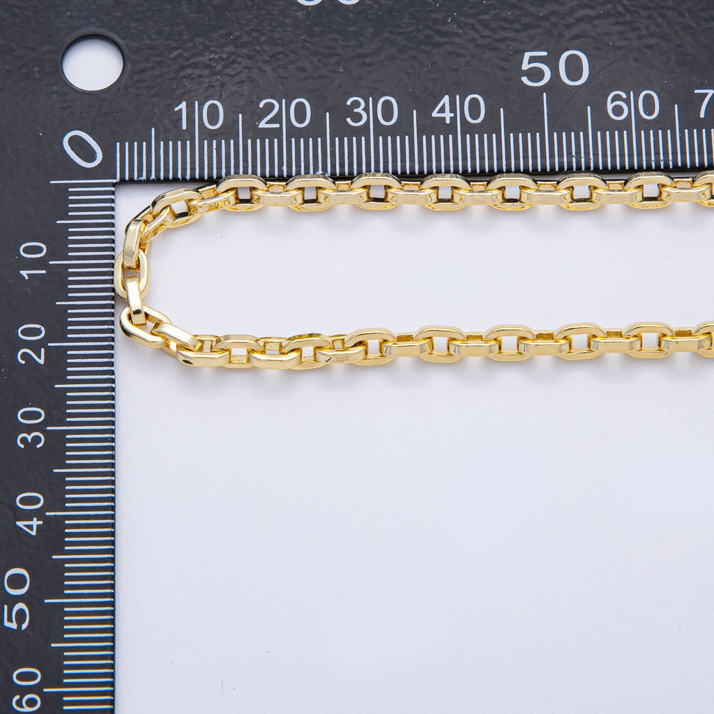 18K Gold Filled 6mm x 4mm Minimalist Cable Unfinished Chain by Yard | Roll-1784