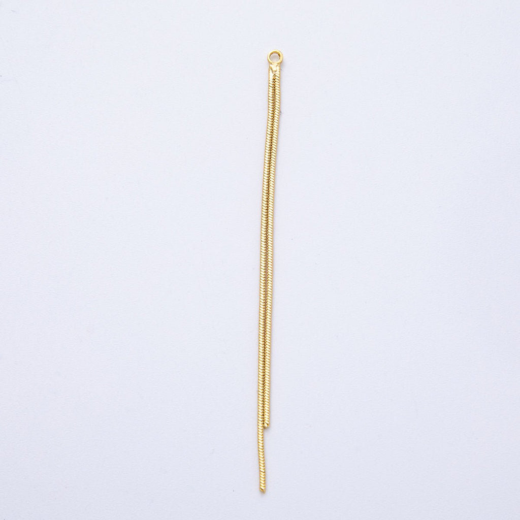 18K Gold Filled 73mm Minimalist Double Snake Chain Tassel Finding Fringe Jewelry | Z1642