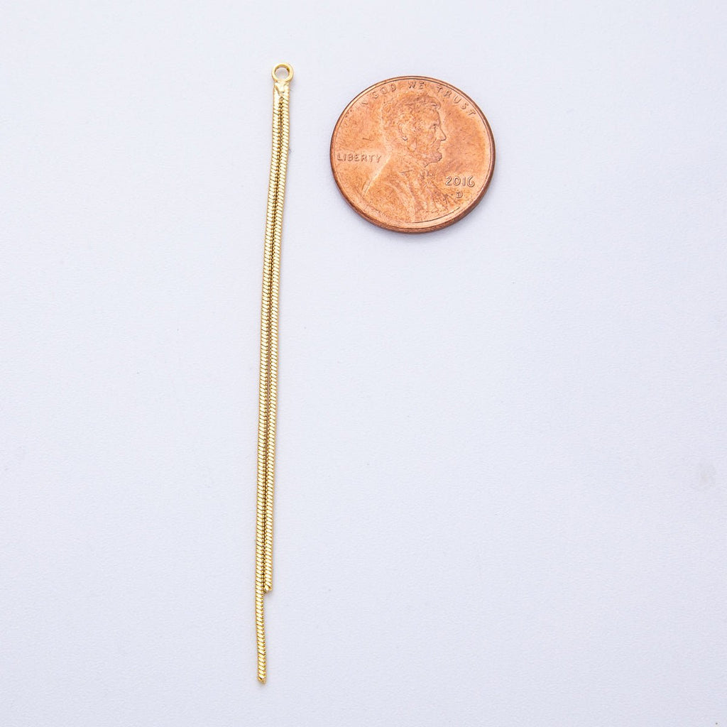18K Gold Filled 73mm Minimalist Double Snake Chain Tassel Finding Fringe Jewelry | Z1642