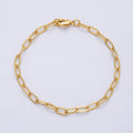 18K Gold Filled 7.4mm x 3.6mm Minimalist Paperclip Chain 6.5 Inch Bracelet | WA-04192