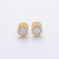 18K Gold Filled 7mm Clear CZ Celestial Sun Flower Stud Earrings | AD1620