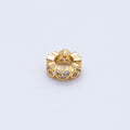 18K Gold Filled 7mm Micro Paved CZ Heart Rondelle Spacer Bead | Beads-00164