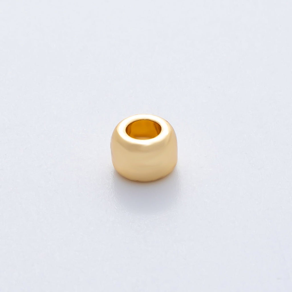 18K Gold Filled 7mm Minimalist Rondelle Spacer Bead in Gold & Silver | B-00536