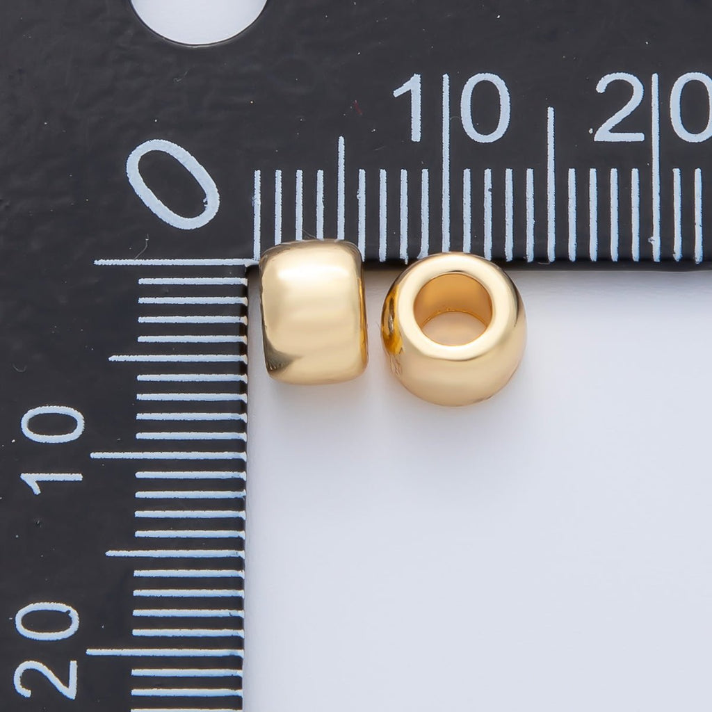 18K Gold Filled 7mm Minimalist Rondelle Spacer Bead in Gold & Silver | B-00536
