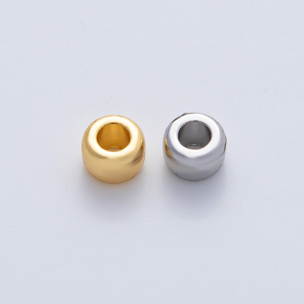 18K Gold Filled 7mm Minimalist Rondelle Spacer Bead in Gold & Silver | B-00536
