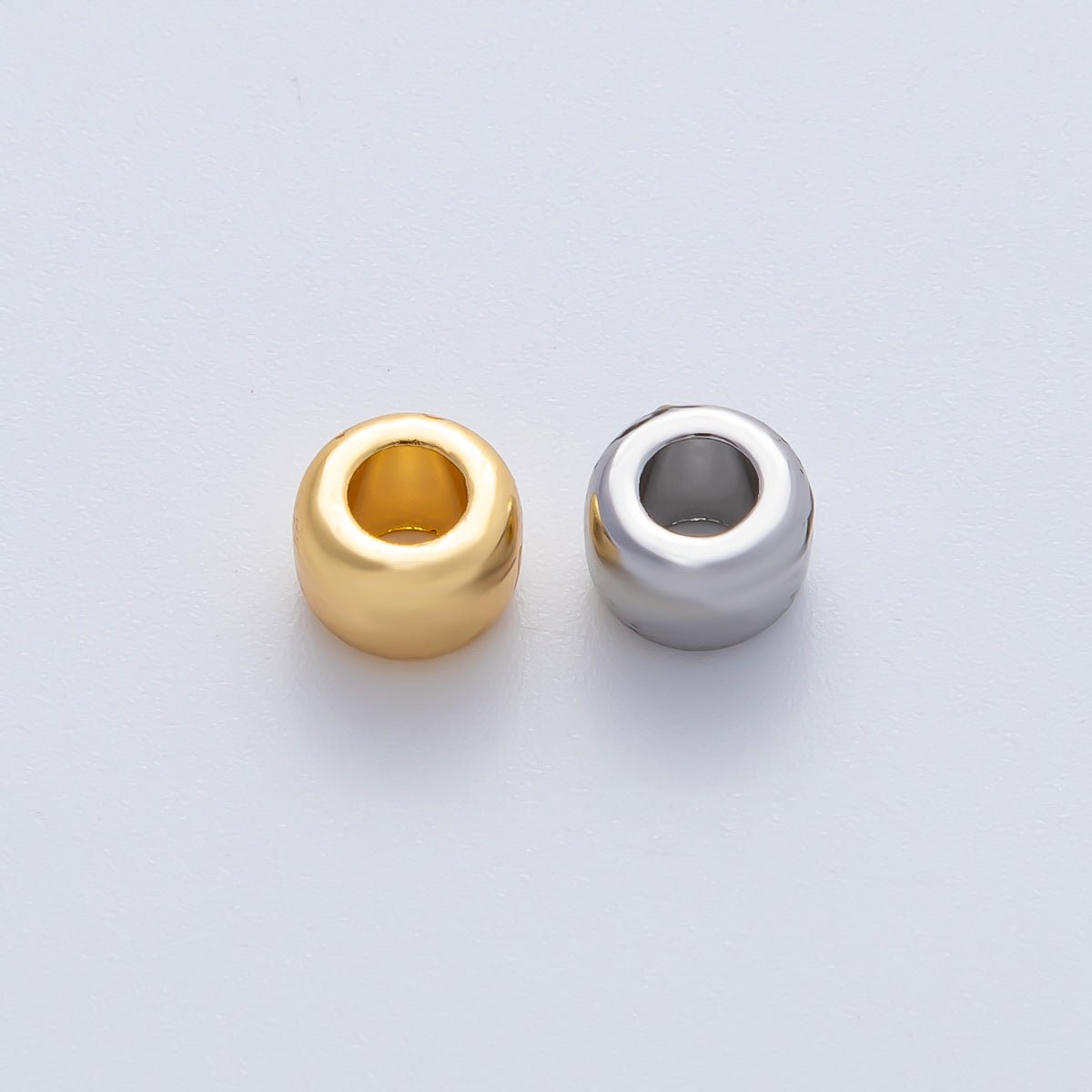 18K Gold Filled 7mm Minimalist Rondelle Spacer Bead in Gold & Silver | B-00536