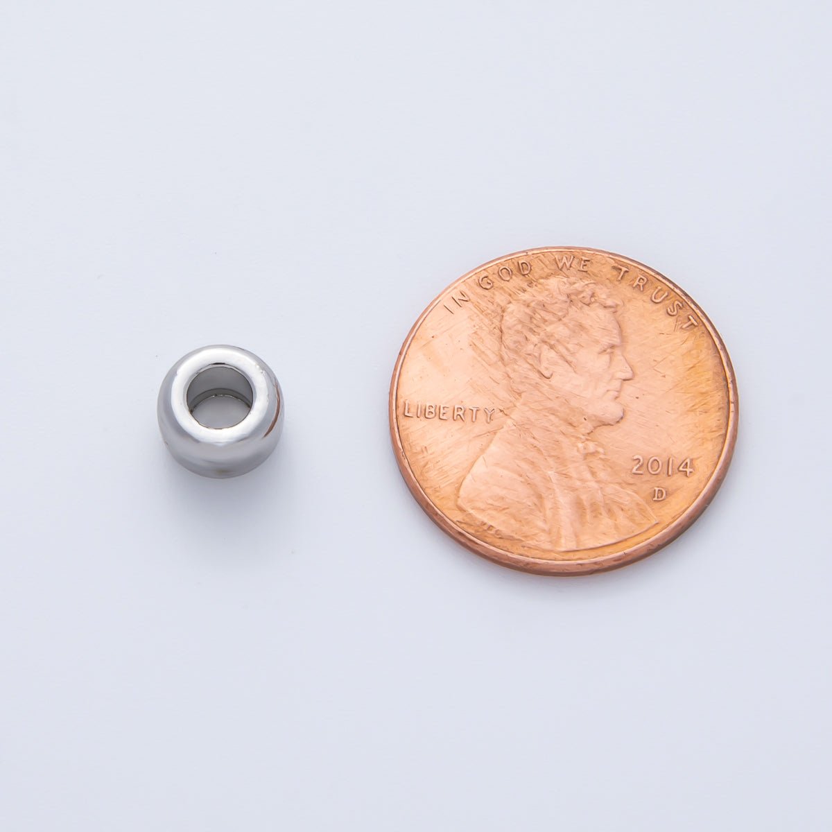 18K Gold Filled 7mm Minimalist Rondelle Spacer Bead in Gold & Silver | B-00536