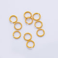 18K Gold Filled 7mm x 1mm Twisted Edged Croissant Jump Ring Findings by Set | Z1599