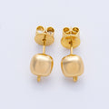18K Gold Filled 8.8mm Square Minimalist Drop Stud Earring Findings | Findings-00017
