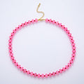 18K Gold Filled 8mm Pink, Blue, Red Multicolor Spacer Rondelle Gemstone 16.5 Inch Choker Necklace | WA-04634 ~ WA-04636