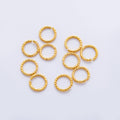 18K Gold Filled 8mm Open Twisted Croissant Round Jump Ring Finding Set | Z1600