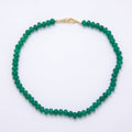 18K Gold Filled 8mm Aventurine, Onyx, Lapis Lazuli, Rose Quartz Rondelle Gemstone Chain 17 Inch Necklace w. Dual Push Gate | WA-04664 ~ WA-04667