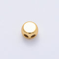 18K Gold Filled 8mm Round Double Hole Adjustable Rubber Stoper Bead | Findings-00064